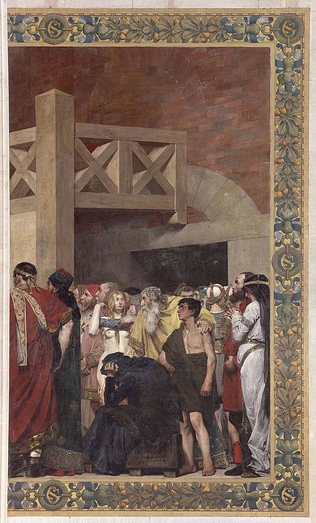 Pierre Puvis de Chavannes - La storia di santa Genoveffa, La morte, Panthéon, Paris, dettaglio 2